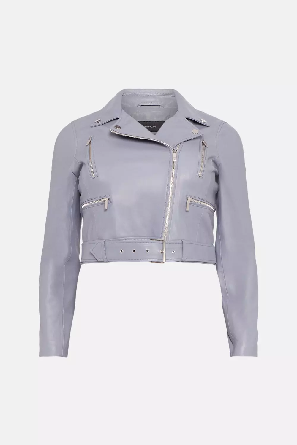 Karen millen cropped leather jacket best sale